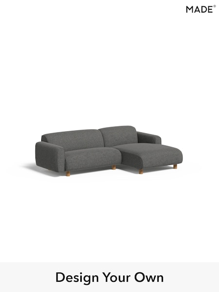Textured Weave Easy Clean/Stone Grey Diego By Made (AB7724) | £1,499