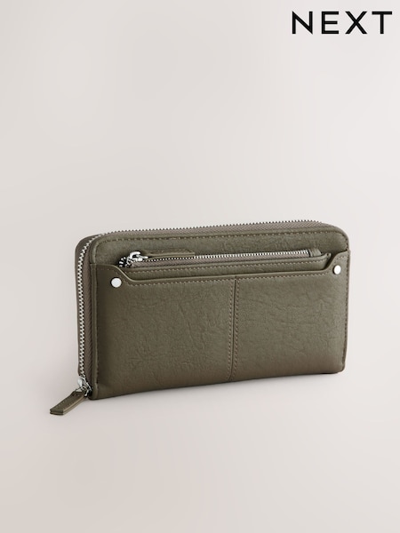 Khaki Green Zip Around Purse (AB7765) | £18