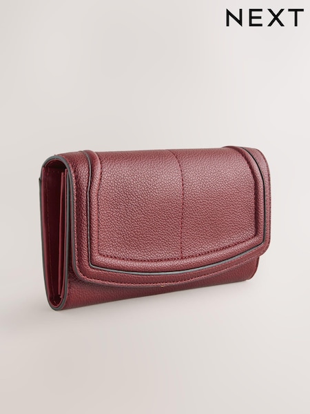 Burgundy Red Large Flap Purse (AB7766) | £18