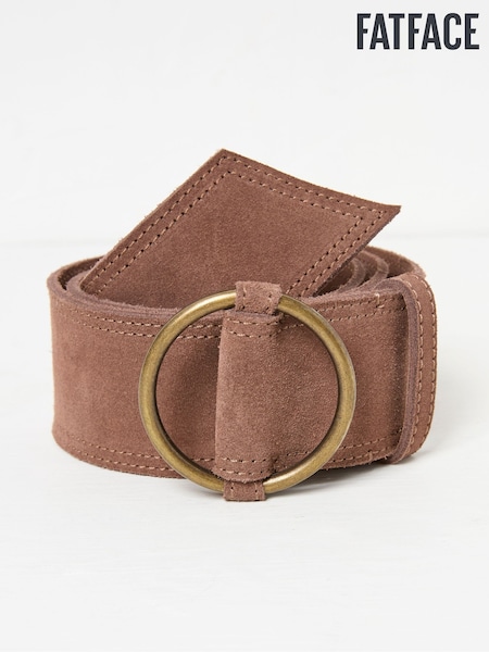 FatFace Dark Natural Wide Suede Waist Belt (AB8230) | £29.50