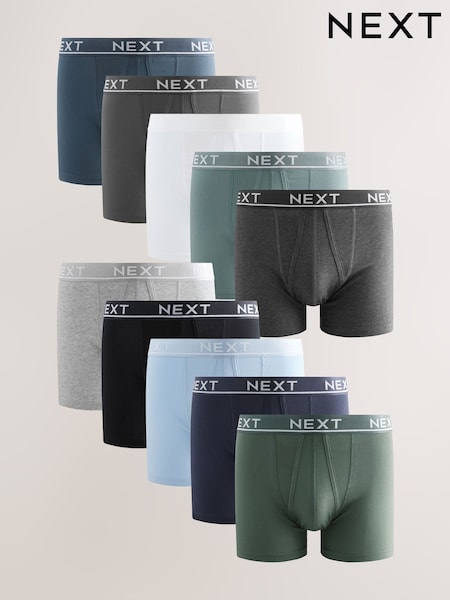 Core Grey/ Greens 10 pack A-Front Boxers (AB8422) | £48