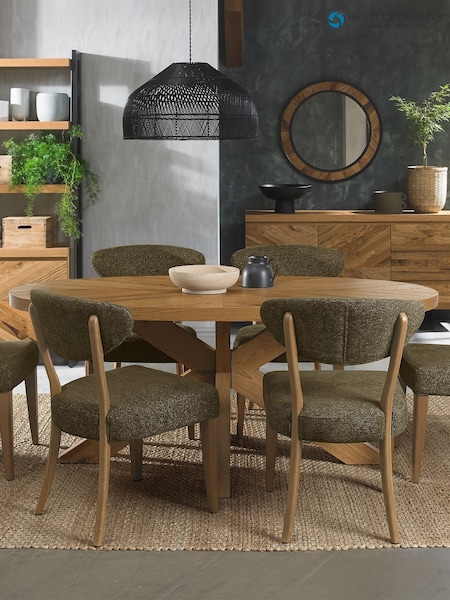 Bentley Designs Ellipse Small 6 Seat Table Wooden Legs