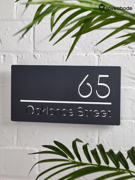 Loveabode Silver Personalised House Sign (AB8548) | £30
