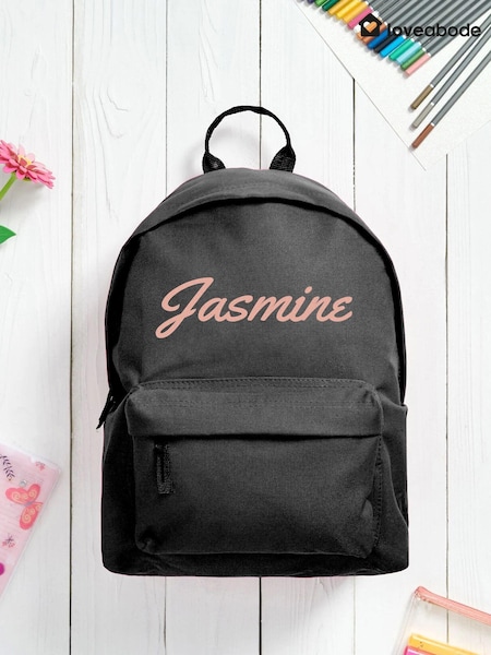 Loveabode Personalised Black Backpack (AB8554) | £20