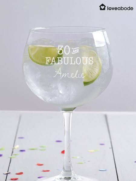 Loveabode Natural Personalised Fabulous Gin Glass (AB8565) | £20
