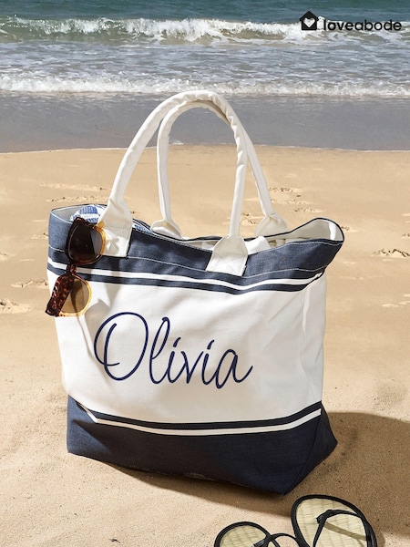 Personalised Stripe Beach Bag (AB8569) | £23