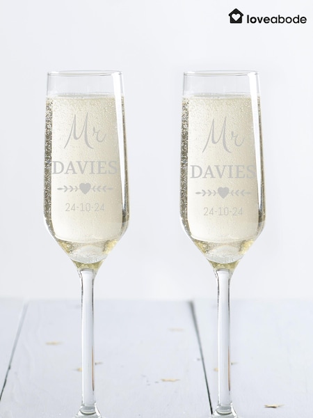 Loveabode Natural Personalised Mr & Mrs Glass (AB8579) | £30
