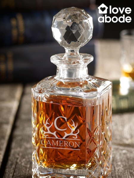 Loveabode Natural Personalised Stag Crystal Decanter (AB8583) | £85