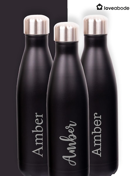 Loveabode Personalised Black Water Bottle (AB8587) | £20