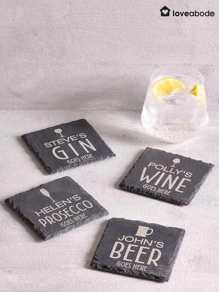 Personalised Rustic Slate Drink Coaster (AB8593) | £15