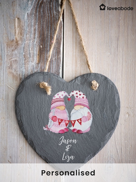 Grey Personalised Heart Gonk Love Sign by Loveabode (AB8596) | £17