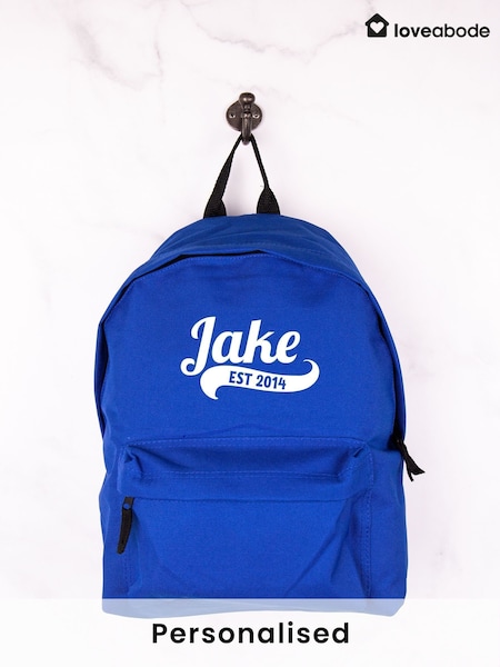 Loveabode Blue Personalised Backpack (AB8602) | £20