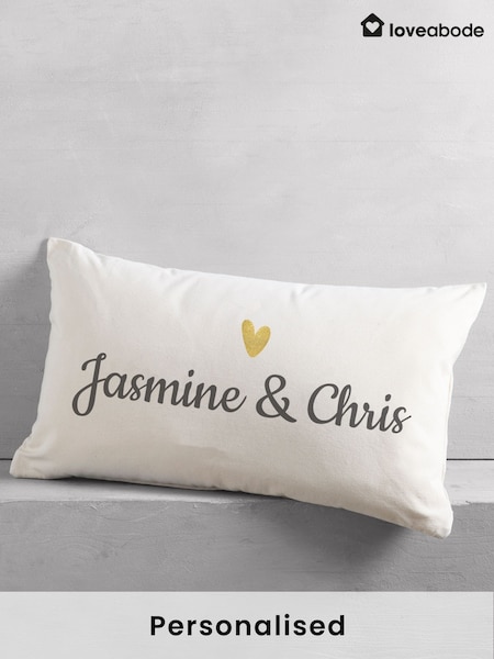 Personalised Heart Couple Cushion (AB8612) | £23