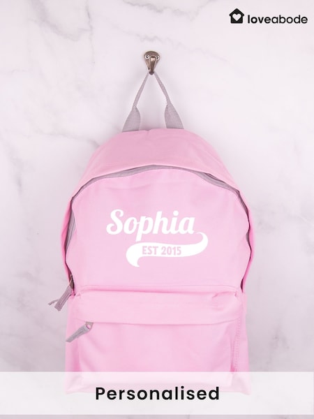 Loveabode Pink Personalised Light Backpack (AB8613) | £20