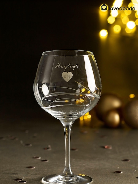 Personalised Diamanté Gin Glass by Loveabode (AB8614) | £22
