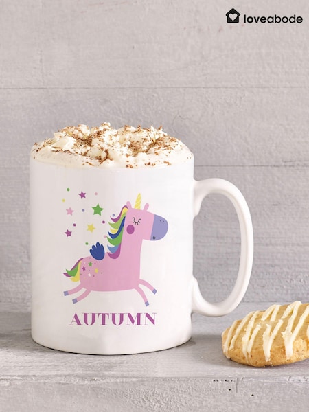 Loveabode Personalised White Unicorn Mug (AB8620) | £15