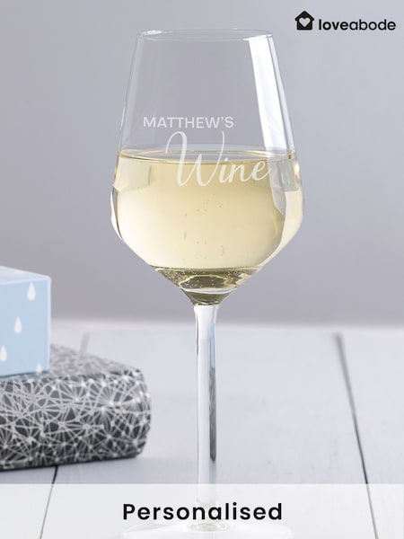 Personalised Named Wine Glass by Loveabode (AB8623) | £17