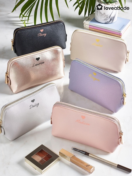 Personalised Small Heart Boutique Make-Up Bag (AB8633) | £15