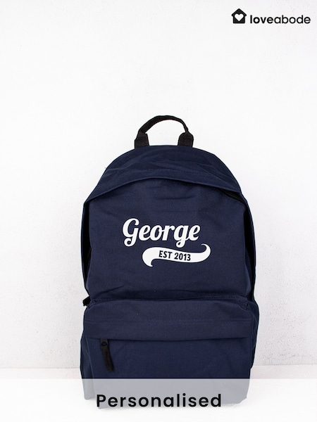 Loveabode Blue Personalised Established Backpack (AB8634) | £20