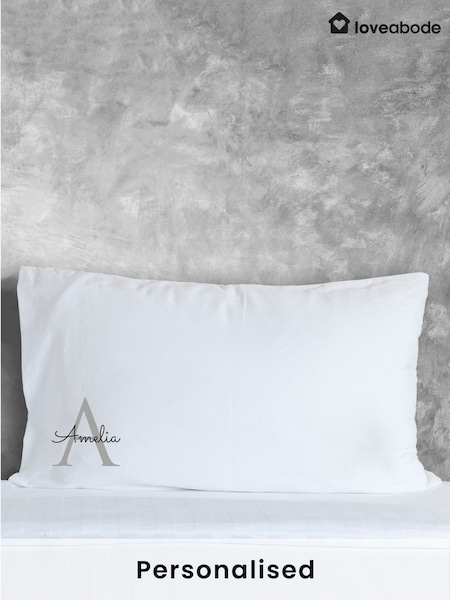 Loveabode Personalised Named White Pillowcase (AB8637) | £15
