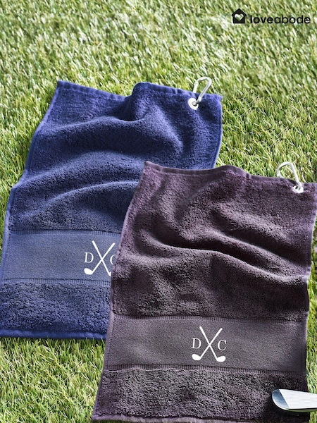 Loveabode Natural Personalised 100% Cotton Golf Towel (AB8643) | £15