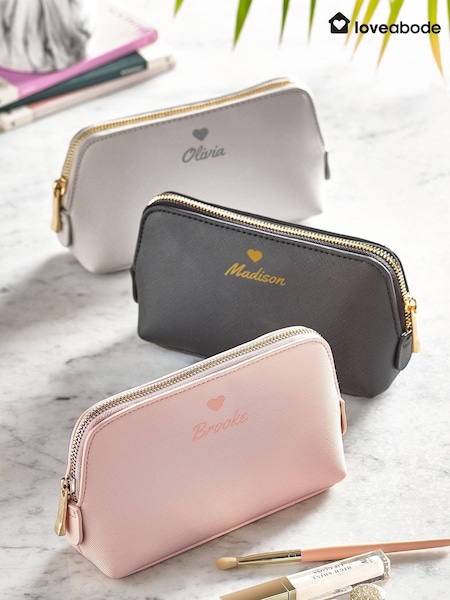 Personalised Heart & Name Small Make-Up Bag (AB8652) | £15