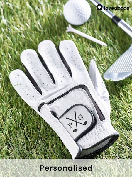 Loveabode Personalised White Golf Gloves (AB8658) | £18