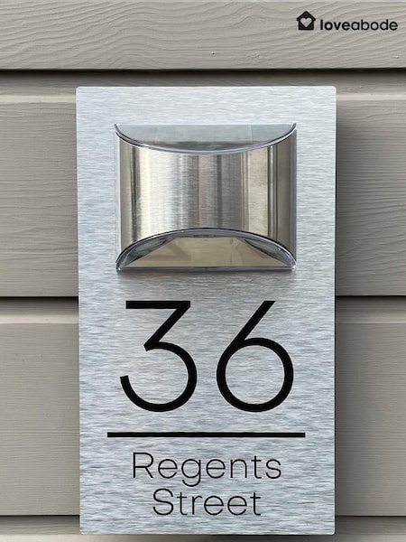 Loveabode Grey Personalised Solar House Sign (AB8660) | £29