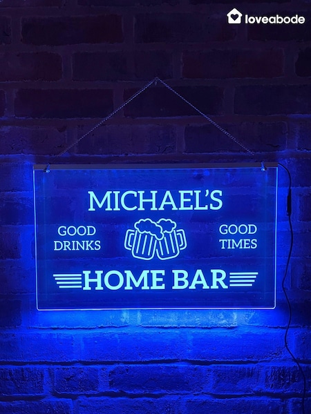 Personalised LED Light Up Man Cave Bar Sign by Loveabode (AB8665) | £43