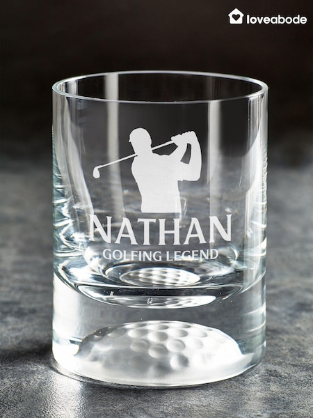 Loveabode Natural Personalised Golf Ball Glass (AB8670) | £25