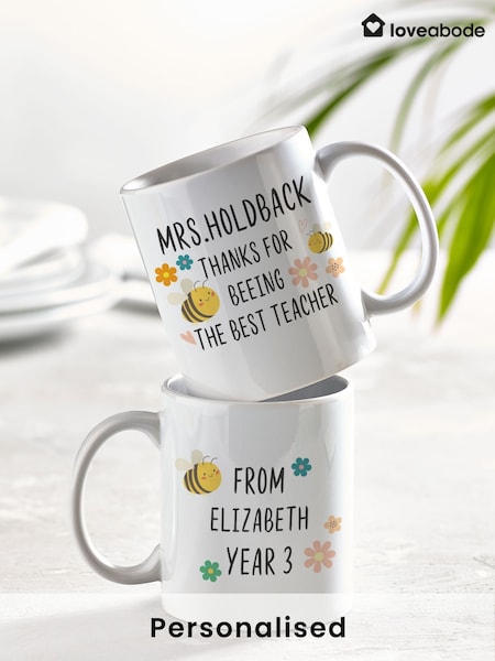 Loveabode Personalised Teacher Bee Mug (AB8687) | £15