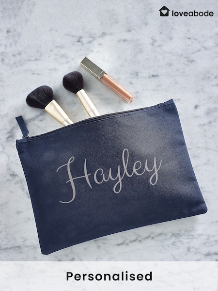 Personalised Name Navy Grab-Pouch (AB8689) | £15