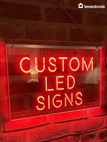 Loveabode Natural Personalised LED Light Up Iluminated Sign (AB8692) | £43