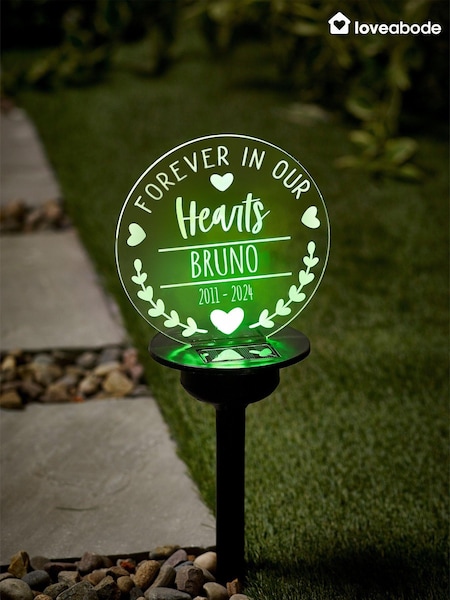 Personalised Solar Memorial Garden Stake Light by Loveabode (AB8693) | £24