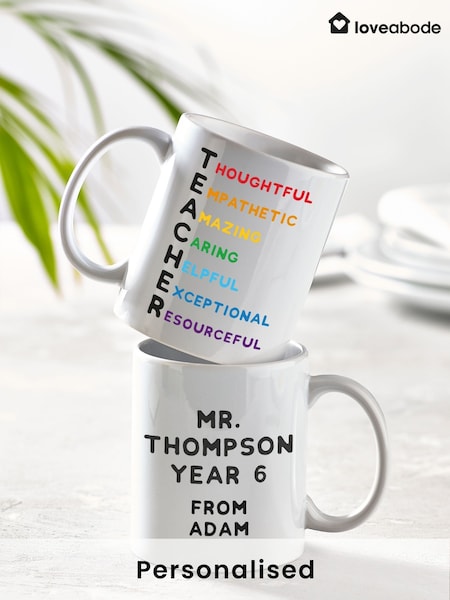 Loveabode Personalised Teacher Bee Mug (AB8694) | £15