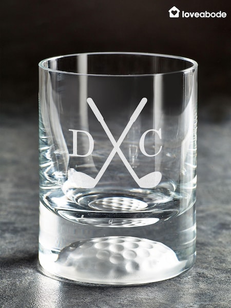 Personalised Golf Glass (Gold Club) Design by Loveabode (AB8697) | £25