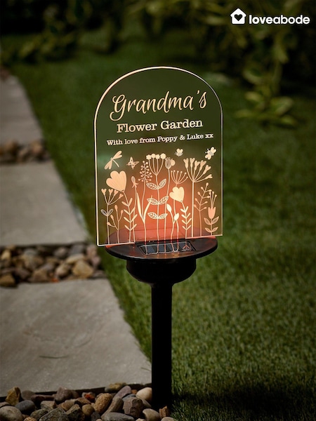 Personalised Solar Flower Garden Stake Light by Loveabode (AB8712) | £24