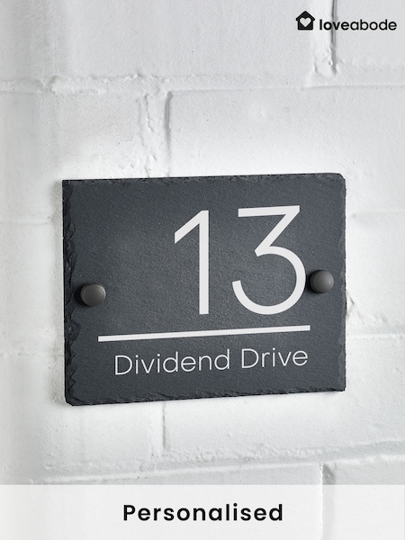 Personalised Rustic Slate House Sign by Loveabode (AB8720) | £17