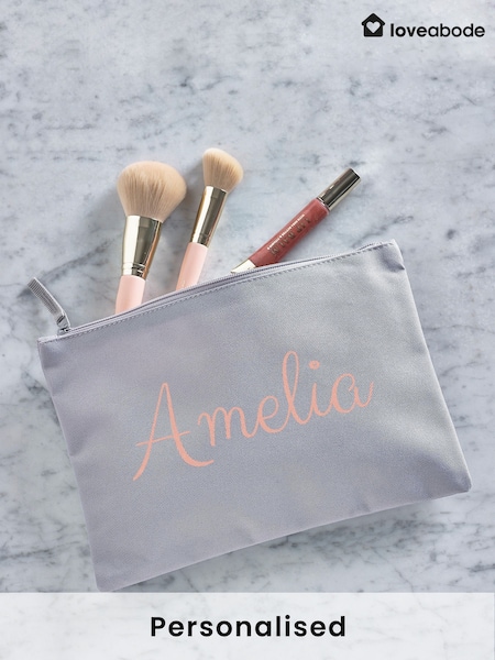 Personalised Name Grey Grab-Pouch (AB8722) | £15