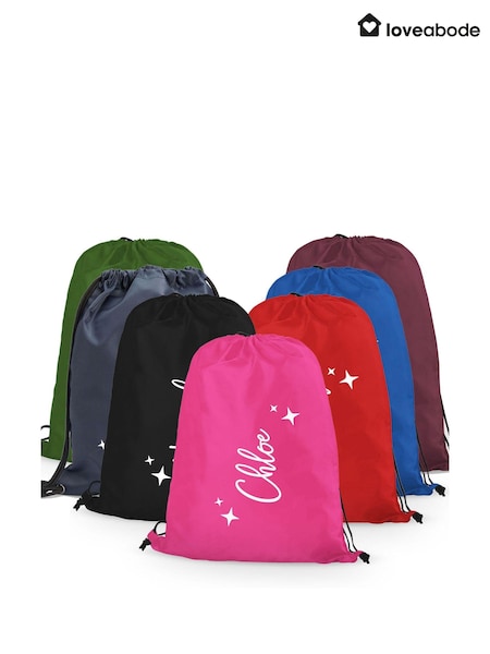 Personalised Name and Stars Sport Drawstring Bag (AB8731) | £15