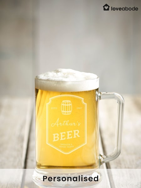 Loveabode Natural Personalised Beer Glass (AB8737) | £20