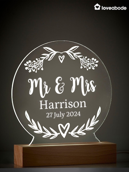 Personalised Mr & Mrs LED Light by Loveabode (AB8742) | £22
