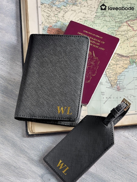 Loveabode Natural Personalised Passport Cover And Luggage Tag (AB8753) | £18