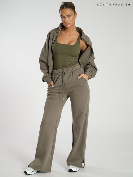 South Beach Green Wide Leg Joggers (AB8858) | £48