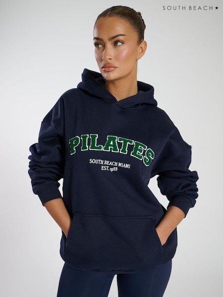 South Beach Blue Oversized Pilates Hoodie (AB8873) | £58