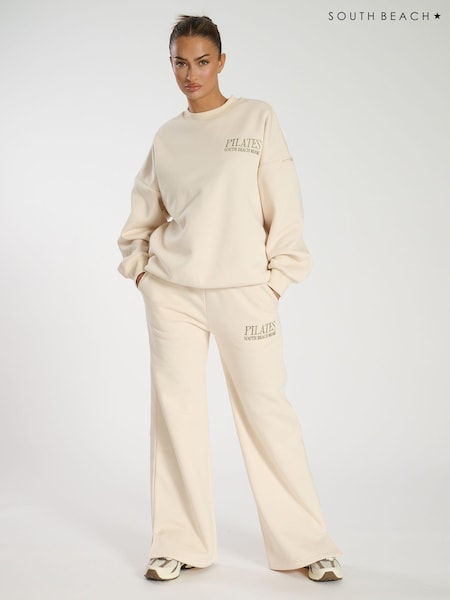 South Beach Cream Aspen Wide Leg Joggers (AB8882) | £24