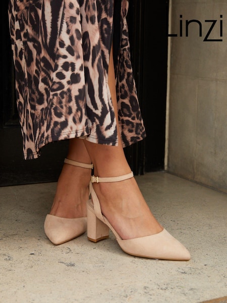 Linzi Nude Wide Fit Lori Wide Fit Pointed Toe Court Shoes (AB9006) | £38