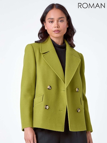 Roman Green Double Breasted Pea Coat (AB9081) | £60