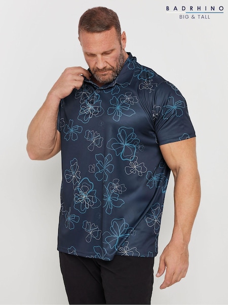 BadRhino Big & Tall Blue Golf Polo Shirt (AB9208) | £34