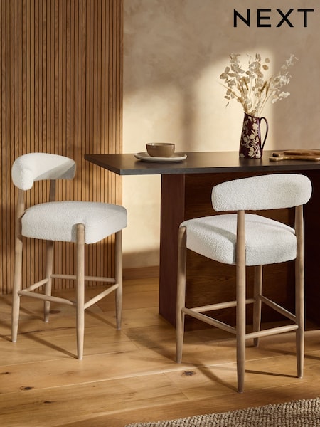 Casual Boucle Oyster Aire Bar Stool (AB9459) | £225
